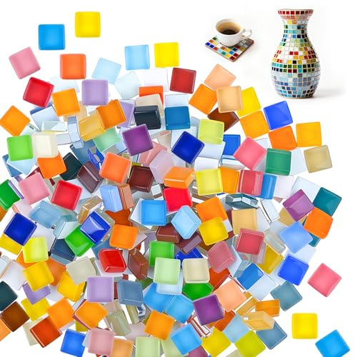 HGRGHH 1KG Tessere Mosaico Vetro,Colorato Tessere Mosaico Piccole,Piastrelle Mosaicoes Colorato,Tesseres Mosaicos Piastrelle Mosaicos Vetro Kit per Cornici Tazze Vasi Decorazioni per Casa Ecc
