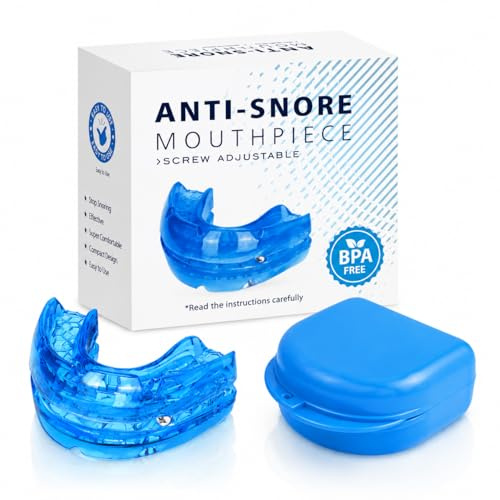 Dispositivo Antironquidos Ajustable – Férula Anti Ronquidos para Dormir, Diseño Cómodo para Uso Nocturno, Mejora del Descanso y Respiración, Bleu
