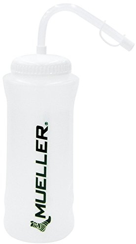 Mueller Quart Bottle With Straw, Natural Color With Black Letters