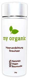 my organic HAARVERDICHTUNG STREUHAAR SCHÜTTHAAR 100% NATÜRLICH & VEGAN - 26g - Soforteffekt gegen Teilglatze und lichtes Haar (MITTELBLOND)