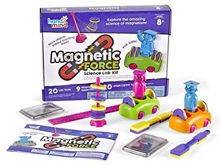 hand2mind Magnetic Science Kit for Kids 8-12, Kids Science Kit with Fact-Filled Guide, Make Magnets Float and Build a Compass, STEM Toys, 9 Science Experiments