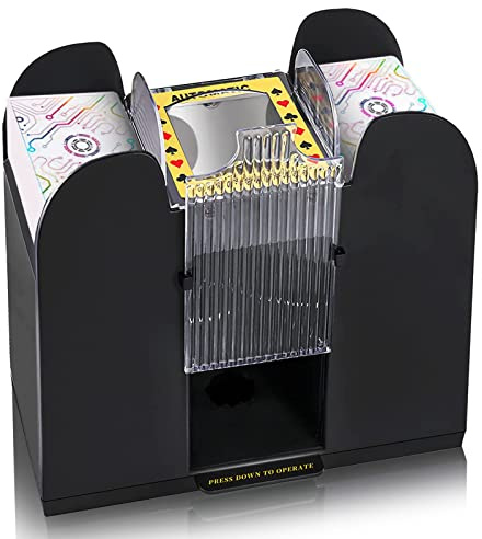 Nileole 6 Decks Automatic Card Shuffler, Battery-Operated for UNO,Phase10, Texas Hold'em, Poker, Home Card Games, Blackjack, Party Club