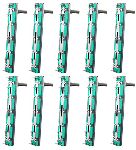 Taiss 10PCS 10K Dual Linear Slide Potentiometer 75MM Lautstärkeregler Elektronisches Potentiometer B103-10K