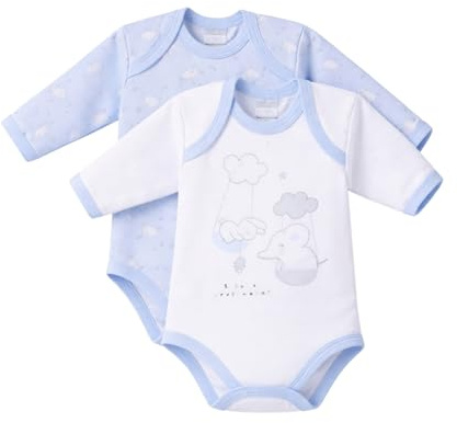 Ellepi Body Neonato Manica Lunga Invernale in Caldo Cotone Naturale | 2 Pezzi