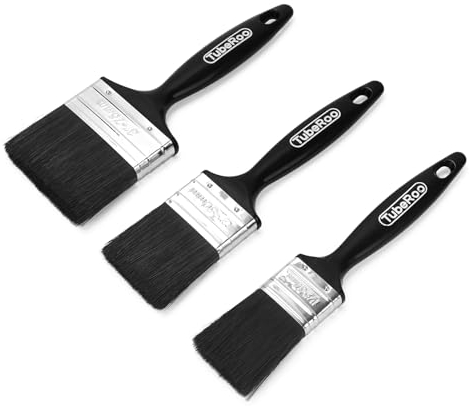 TubeRoo Juego de pinceles de pintura, 37, 50, 75 mm, pincel para barniz, aceite de madera y pintura de pared, pincel de barniz para madera, juego de pinceles planos, pinceles de pintura para metal,