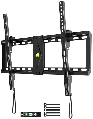FORGING MOUNT Ultra Slim Tilt TV Wall Mount for 37-82 inch TVs, Universal TV Bracket Tilt Wall Bracket Sturdy Low Profile Mount, up to 60kg Max. VESA 600x400 mm, with Bubble Level