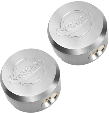 SISAV Hidden Shackle Padlock,Aluminum Alloy Hockey Puck Padlock with Stainless Steel Accessories,Designed for Outdoor use Including Truck Trailer and Gate,2 Padlocks Keyed Alike