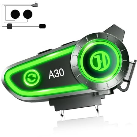 YYTFY altoparlanti casco motocicletta cuffia Bluetooth cuffia casco Bluetooth con assistente vocale, IPX67 impermeabile e HiFi qualità del suono cuffie Bluetooth 1200mAh batteria