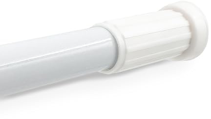 HOMEYA - Barra de Tensión para cortina de ducha o marco de puerta, Barra extensible de aluminio para armario, cocina, sin taladro, Barra ajustable, 110-200cm Blanco
