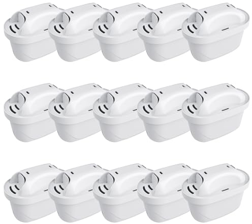 15 Pack Water Filter Cartridges, Water Filter Compatible with Brita Maxtra,Maxtra +, Maxtra,Mavea,Anna-,Duomax Jugs for Chlorine and Limescale Reduction
