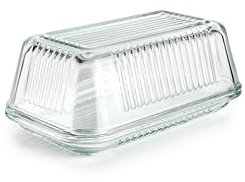 IBILI - Beurrier vintage en verre, 17 x 10,3 x 7 cm