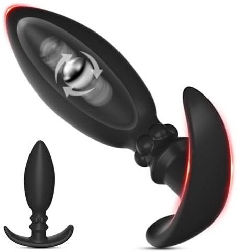 BDSMJOY Anal Plug Silicone, Anal Plug for Women Men, Butt Plug with Built-in Steel Ball, Adult Sex Toy Butt Plug for Couples (M)