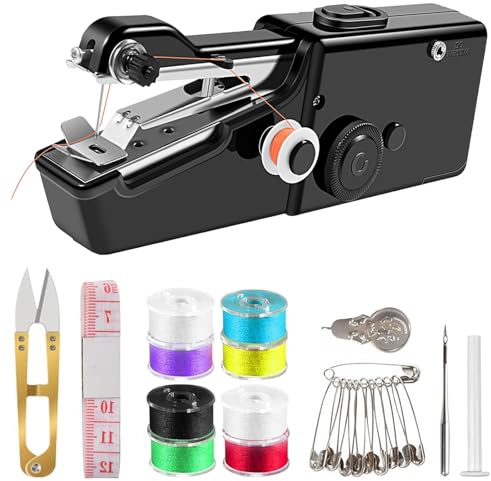 HhBdy Handnähmaschine, Mini Nähmaschine Tragbar Sewing Machine mit Nähmaschinenzubehör, Hand Sewing Machine DIY, Stickmaschine Kinder für Kinderkleidung Reparieren DIY-Basteln