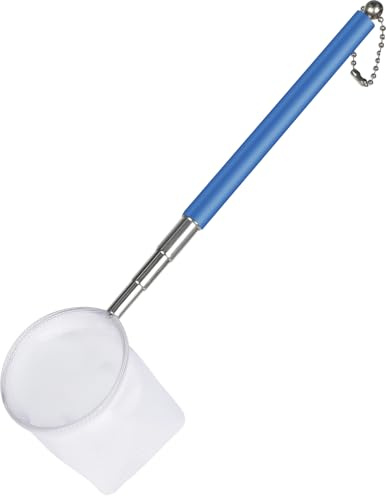 Pawfly Rete per gamberetti per acquario, 5 cm, piccola rete per acquario con manico estensibile in acciaio inox, morbida maglia rotonda e fine, per gamberetti, residui di cibo per bambini, residui di