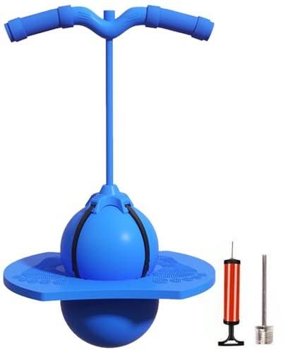 Balance Jumping Ball with Handle & Pump, Pogo Jumper Ball for Kids and Adults, Anti-Slip Bouncing Exercise Toy, Indoor Outdoor Fun Pogo Stick Alternative for Boys & Girls