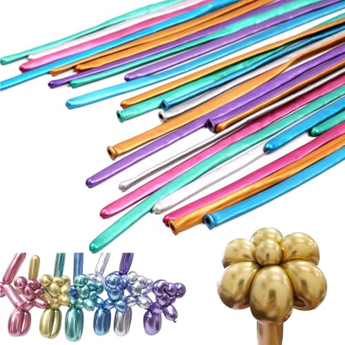 Globos de modelado giratorios: globos de animales flexibles de 260 cm de largo, tubos de de látex duraderos, de larga duración | Suministros de decoración creativa para eventos escolares, reuni