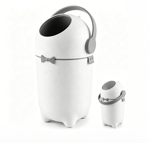 Baby Nappy Bin with Airtight Lid, 15L Odor Control Diaper Pail, Odor-Locking Diaper Trash Can for Babies ＆ Pets,Holds 16 Diapers Baby-Safe Nursery Bin for Living Room, Bathroom