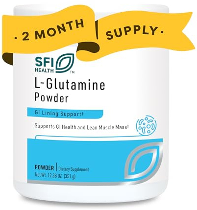 Klaire Labs SFI Health L Glutamine Powder - 5000mg Free-Form & Hypoallergenic Amino Acid - Supports Muscle Recovery, Immune Support and GI Health - Non Dairy & Gluten Free (351 G / 60 Servings)