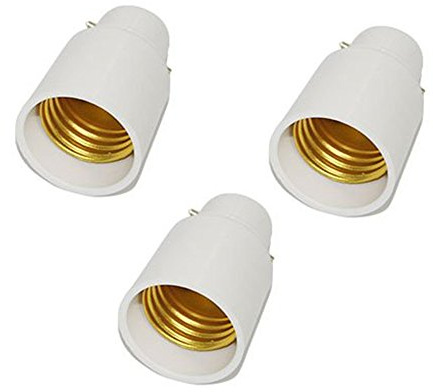 FINELED Lot de 3 adaptateurs de douille B22 vers E27 Métal pour convertir les ampoules à baïonnette B22 vers Edison 27 avec ce convertisseur.