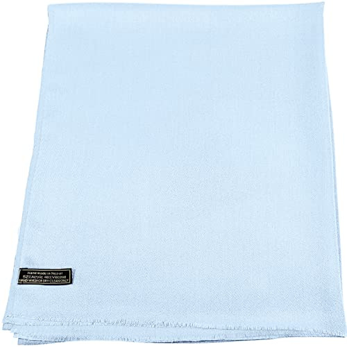 CJ Apparel Solid Colour Fringe Design Nepalese Shawl Seconds Scarf Stole Throw Head Wrap Pashmina Hand Made in Nepal NEW