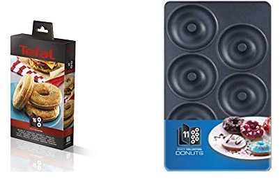 Tefal XA801612 Snack Collection Pl Bagels Eu Accessoire pour Donuts + XA801112 Snack Collection Coffret de Plaque pour Beignet avec Livre de Recettes 4,4 x 15,5 x 24,2 cm