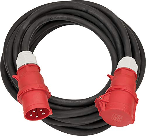Brennenstuhl Professional CEE Verlängerungskabel IP44 (25m Kabel, H07RN-F 5G6,0, 400V/32A 5-polig mit CEE Stecker und Kupplung, für den Außenbereich IP44, Made in Germany) schwarz
