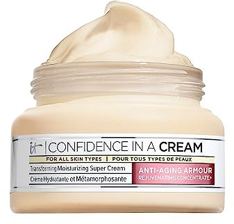 IT Cosmetics, Crema Antiedad Hidratante, Apta para Todo Tipo de Pieles, Mejora la Firmeza y Combate los Signos de la Edad, Hasta 48 Horas de Hidratación, Confidence In a Cream, 60 ml