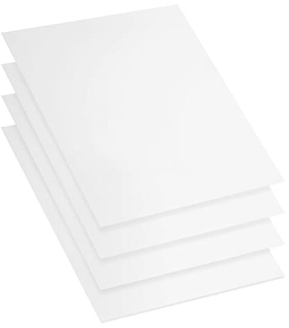 YOUNTHYE 4PCS Acrylic Sheet 3mm, White Plastic Sheets Boards, A3 Large Acrylic Board Moldable for Crafts, Painting, Home Decor (420x297MM)