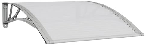 vidaXL Marquesina para Puerta Gris y Transparente 100x75 cm policarbonato