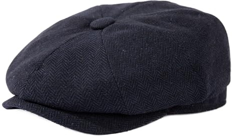 TOP-EX L/XL/XXL - Gorra de tweed de lana para hombre, gorra de panadero, gorra de pico plano, gorra cálida de invierno, sombrero vintage Gatsby Ivy Golf Cabbie, L