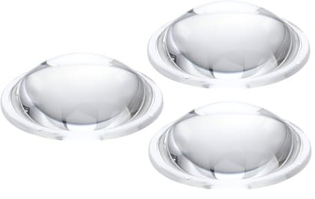 PATIKIL Diamètre 50mm Lentille Plate Convexe, 3 Pcs Hauteur 15mm PMMA Acrylique LED Optique Lentille Convexe Condenseur avec Bord pour Lampe Torche Voiture Vélo Projecteur, Transparent