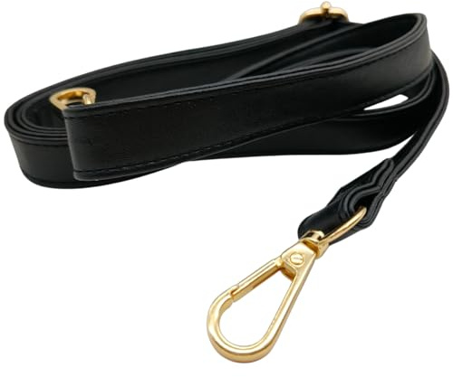 Correa Ajustable de Piel para Mujer Bolso, 90-125cm PU Correa de Reemplazo Universal Bolso para Mujer con Hebilla de Oro para Cruzados/Monedero/Camara Accesorios, 1.9cm, 1707（Negro）