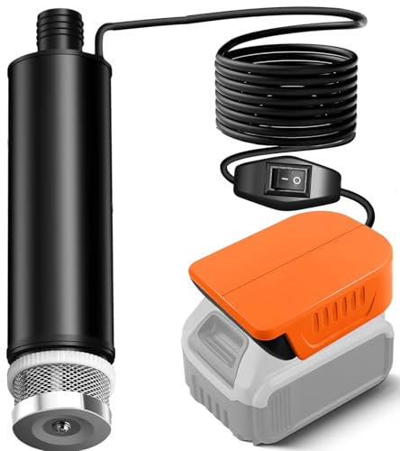 TPDL batteri toalett/vattenpump sumppump för DeWalt 18 V 20 V litiumbatteri, 120 W 12 V överföringspump med 5 m kabel, bärbar oljesugpump, oljepistol, dränkbar pump för Gardena, pool trädgård