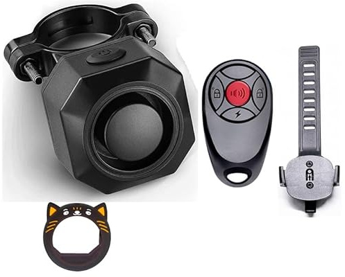 Winnes Sistema de alarma para bicicleta, 110 dB, antirrobo, IP65, resistente al agua, recargable, con mando a distancia, modo de alarma dual para bicicletas, motos y bicicletas eléctricas
