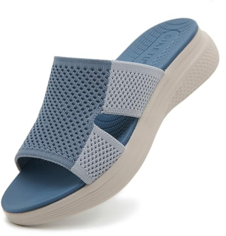 Uwowd Sandalias Mujer Verano Comodas Chanclas de Playa 36-42 EU | Piscina Zapatillas,Ortopedicas,Suave y Ligera,Punta Abierta,Antideslizante Casa