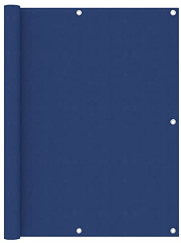 Mokuyary Protector de privacidad para balcón, color azul, 120 x 300 cm, tejido Oxford, revestimiento de balcón, cubierta opaca contra el viento para jardín, terraza, exterior