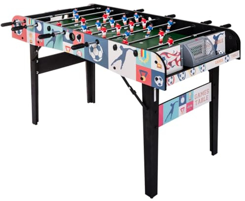 hotsizz Futbolín Infantil Plegable Diseño con Barras telescópicas, 121 × 60 × 80 cm, futbolín Apto para Adultos y niños.
