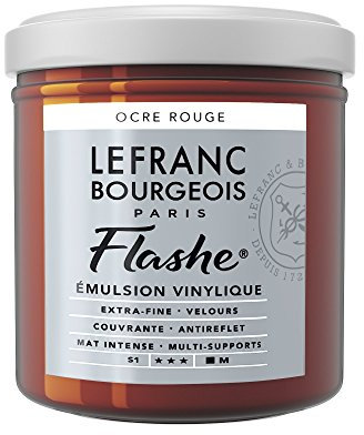 Lefranc Bourgeois Acrylic Vinyl Emulsion, Red Ochre, 125ml Tube-Vinylfarbe