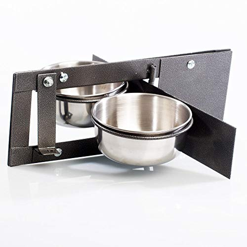 Adventure Bound Double 4 Inch Bowl Parrot Swing Feeder for Cage & Aviary Birds