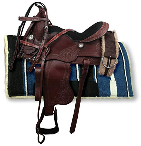 SILVER STAR Sella Western New Durango Completa Chestnut 16” = 40 cm
