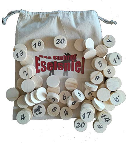Das Stuhrer Eselspiel XXL mit 121 Spielsteine und 6 Stapel ~ Familienspiel, Partyspiel, Lernspiel, Legespiel bis 10 Personen