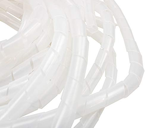 10 Meter Kabelspirale Spiralband Kabelschlauch Kabelschutz Kanal weiß 19-50 mm