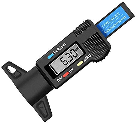 RUIZHI Jauge de Profondeur Numérique de Pneu Jauge Caliper LCD 0-25.4mm de Profondeur Numérique des Pneus Gauge pour Auto Moto Vans Camions