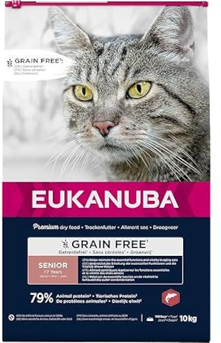 Eukanuba Senior Katzenfutter trocken getreidefrei mit Lachs, 10kg