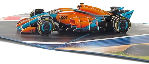 Magic Moments® 3D Card High-Speed Celebrations - Birthday Card for Boys, Pop-Up Card for Kids - 3D Gift Card for Car Lovers - Formula 1 Pop-Up Card, 15 x 20 cm