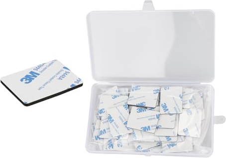 Tabanzhe Double Sided Sticky Pads-50PCS Heavy Duty Strong Mounting Adhesive Foam Tape Set Waterproof Square Pads for Indoor Outdoor Walls Floor Door Plastics Glasses Metals All Surfaces(40 x 30 mm)