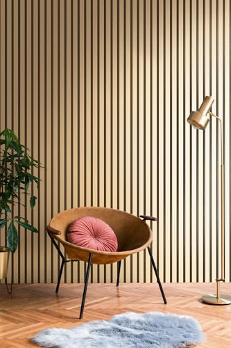 A.S. Création Papier peint intissé avec motif lambris effet métallisé 0,53 x 10,05 m - Noir Or Métallique - Papier peint imitation bois Made in Germany - 786272