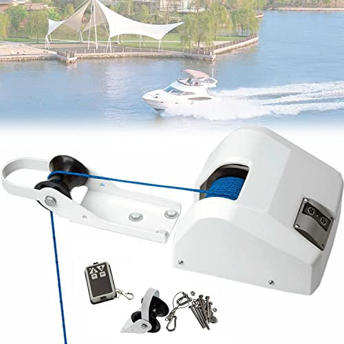 25 LBS Boat Saltwater Electric Anchor Winch with Wireless Remote Control 12V Electric Windlass Anchor Winch Includes 100-feet Pre-Wound Anchor Rope