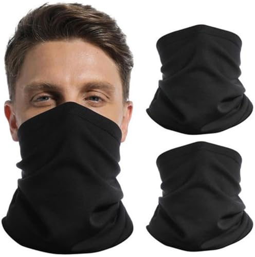 StylSense 2 Pack Winter Fleece Neck Warmer Snoods for Men & Women Windproof Thermal Gaiter/Scarf for Skiing Motorcycle Running Cycling & Outdoor Sports