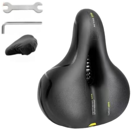 Cykelsadel för Corratec E-Power Trekking 28 CX6/CX8/P6 2021- Stötdämpande sadel, mjuk sadelkudde, andningsbar och rymlig sits med regnskydd, gul